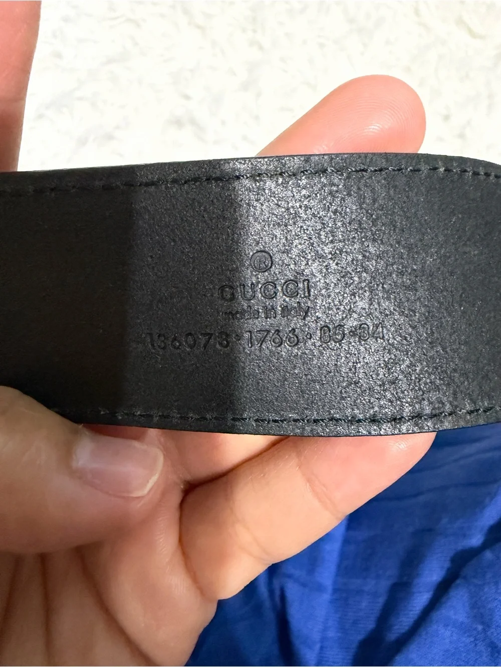 Gucci Black Leather Belt with Gold Bamboo Ring Buckle